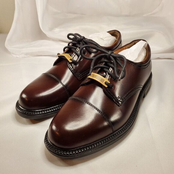 Dockers Mens Brown Gordon Cap-Toe Oxford Dress Shoes Size 8M Genuine Leather - Picture 3 of 13